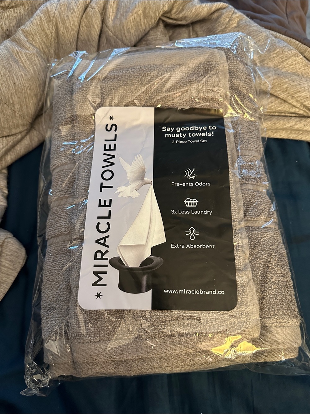 Miracle Bath Towel Set - Beige Gray Neutral